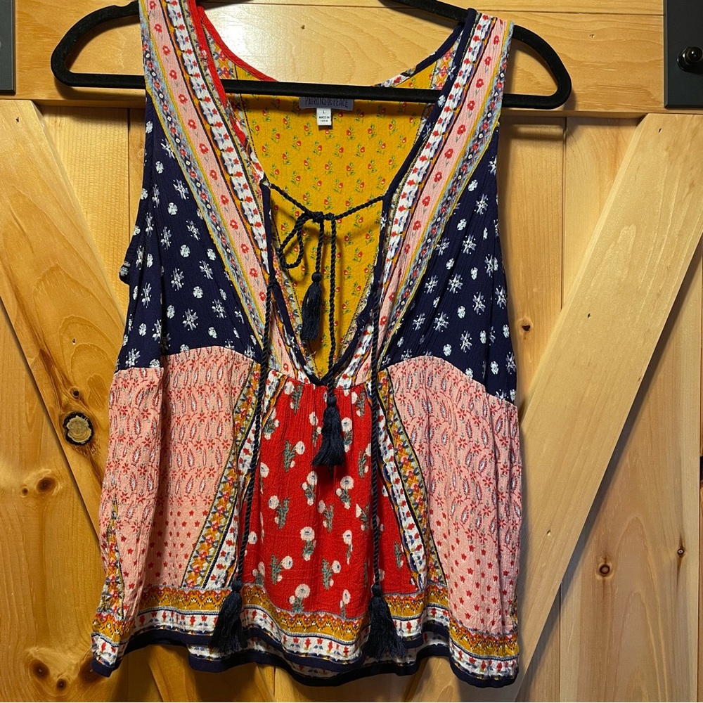 Boho, hippie, festival Patchwork Tank Top - Multicolor